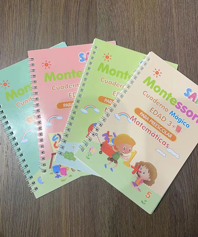Caderno de Escrita Caligráfica Educacional Reutilizável para Crianças, Livro