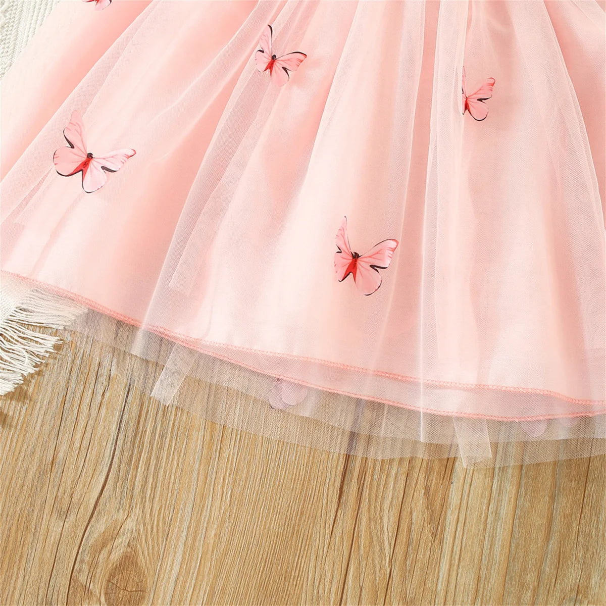 Vestido de Tule Borboletas 3D