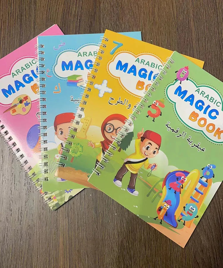 Caderno de Escrita Caligráfica Educacional Reutilizável para Crianças, Livro
