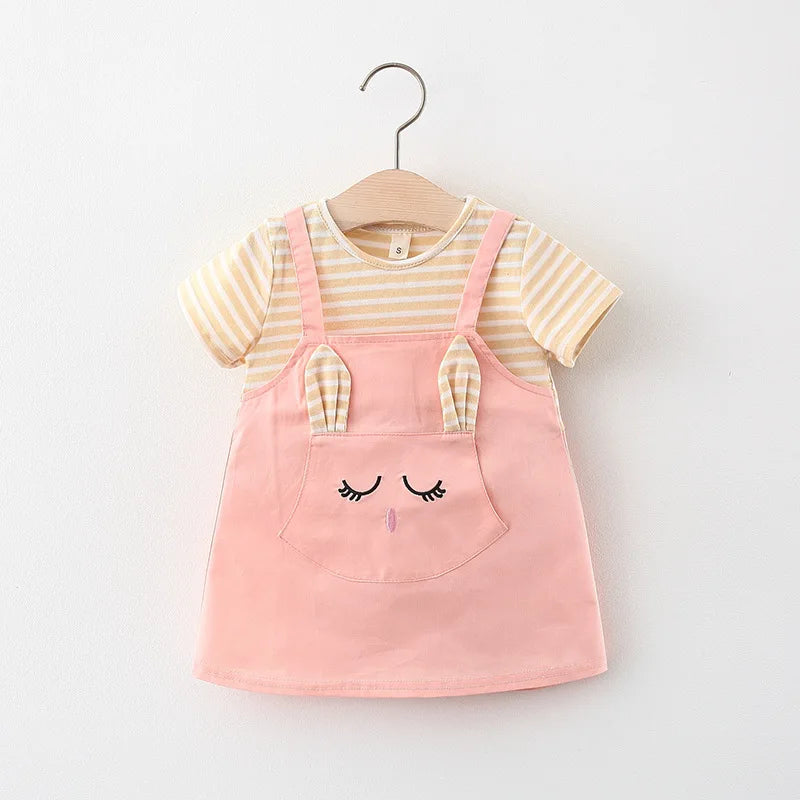 Vestido Infantil Coelhinho com Listras