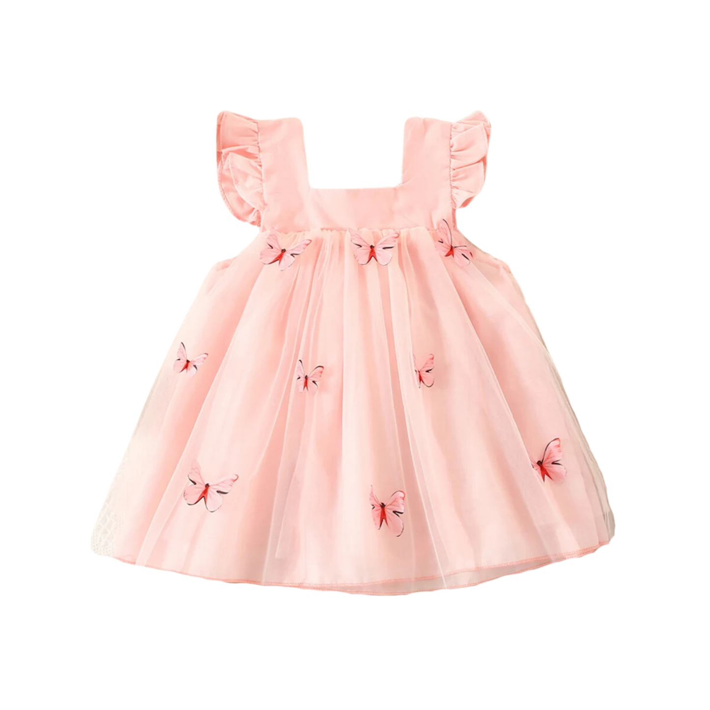 Vestido de Tule Borboletas 3D