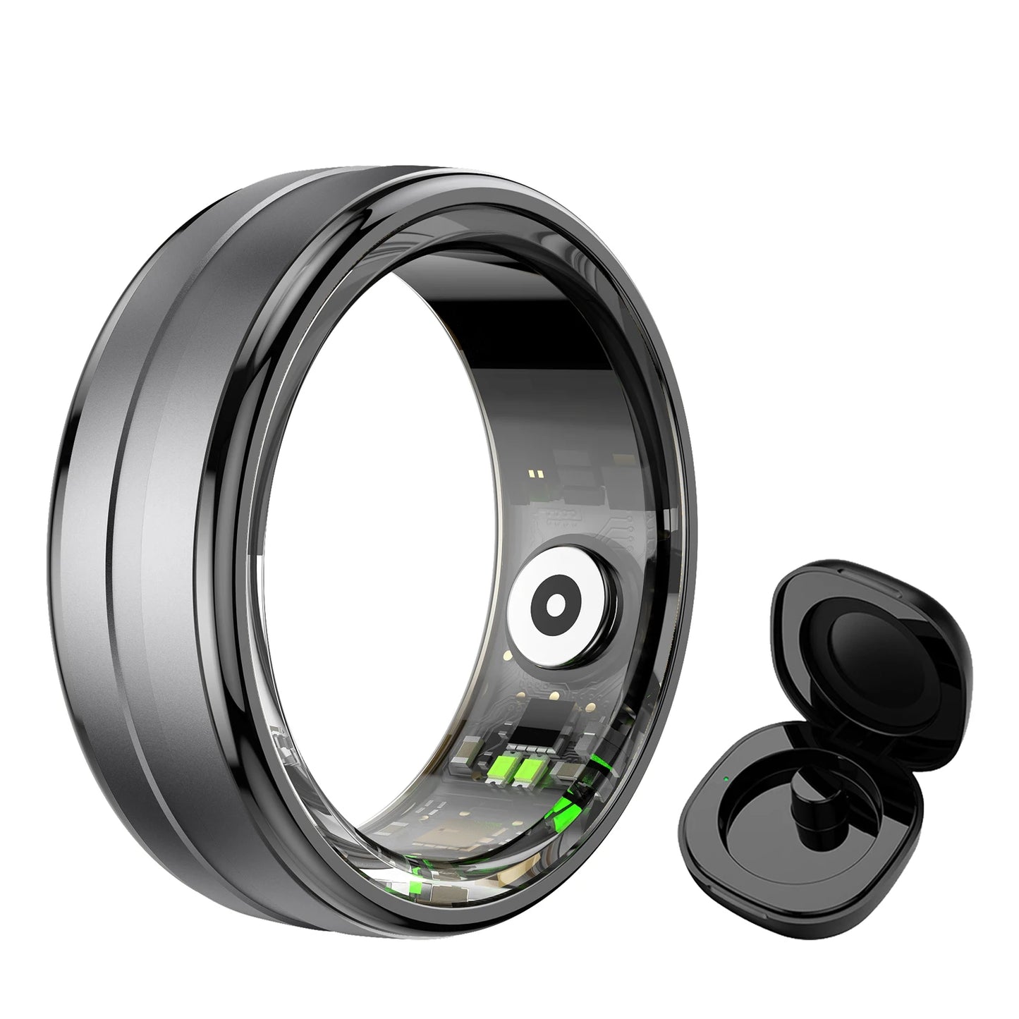 Anel Inteligente R06 para Homens e Mulheres com Monitor de Sono, Frequência Cardíaca, Oxigenação Sanguínea e Rastreador de Atividades Físicas, Resistente à Água